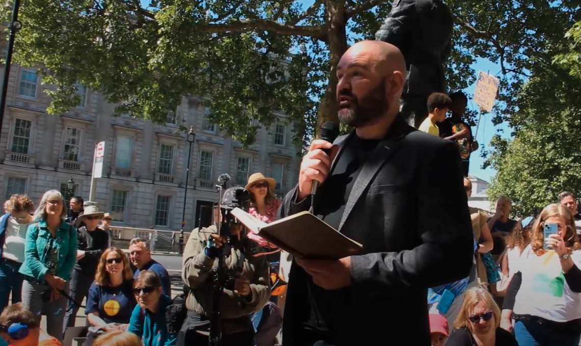 Euan Preston speaking to the ASGSF protest, May 3rd 2025